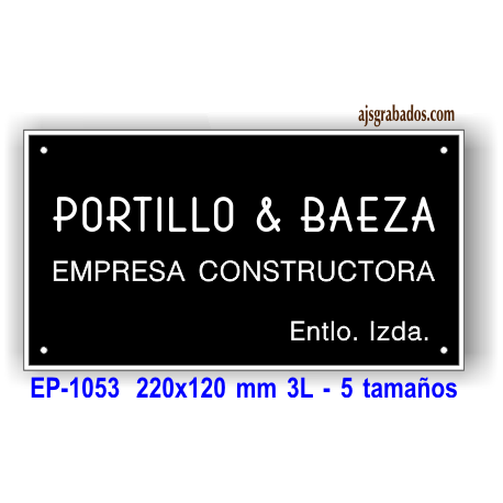 Placa grabada en formica