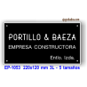 Placa grabada en formica