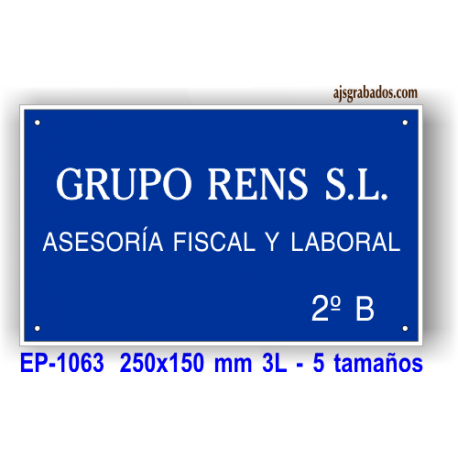 Placa grabada en formica