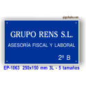 Placa grabada en formica