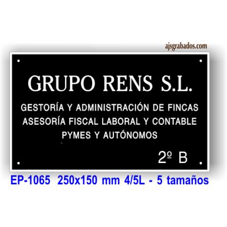 Placa grabada en formica