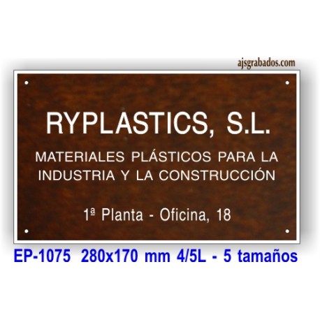 Placa grabada en formica