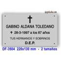 Placa para difuntos