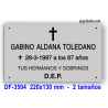 Placa para difuntos