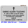 Placa para difuntos