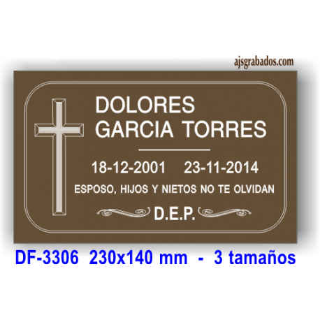 Placa para difuntos