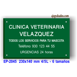 Placa grabada metacrilato