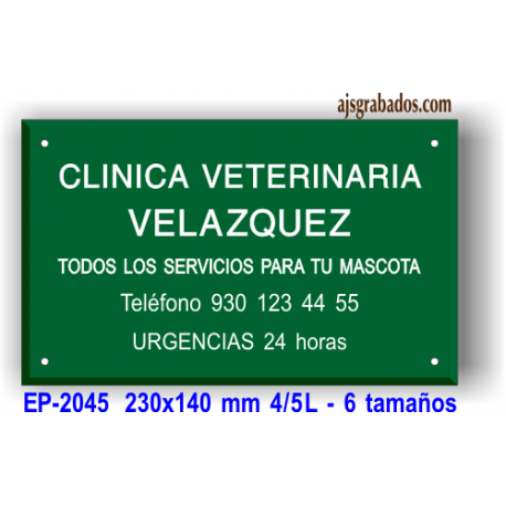 Placa grabada metacrilato