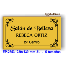 Placa grabada metacrilato