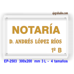 Placa rotulada metacrilato