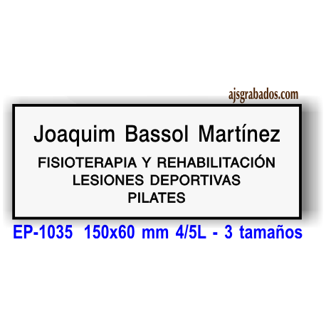 Placa grabada en formica