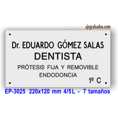 Placa grabada en aluminio