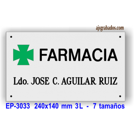 Placa grabada en aluminio