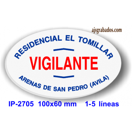 Placa para Vigilantes