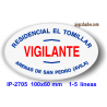 Placa para Vigilantes