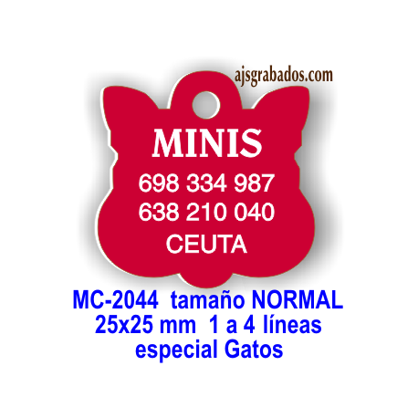 Placa para gatos 4 líneas