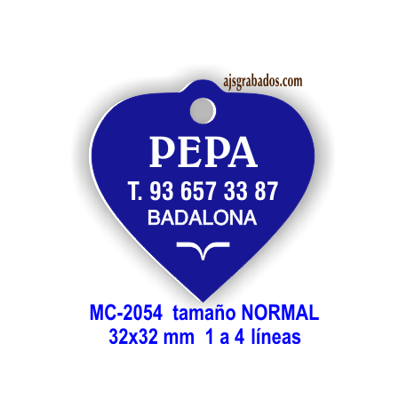 Placa mascotas 4 líneas