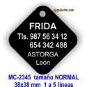 Placa mascotas aluminio