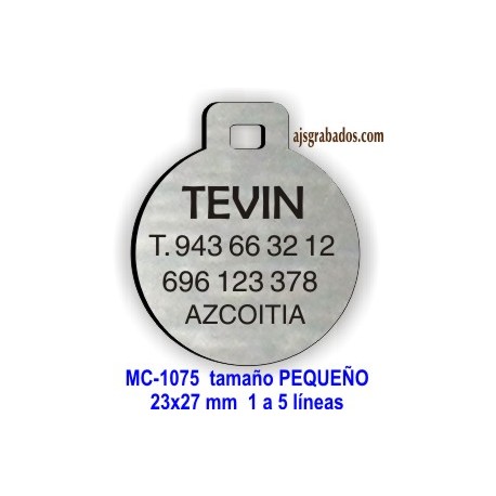 Placa mascotas 5 líneas
