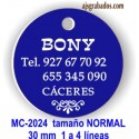 Placa para mascotas