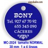 Placa para mascotas