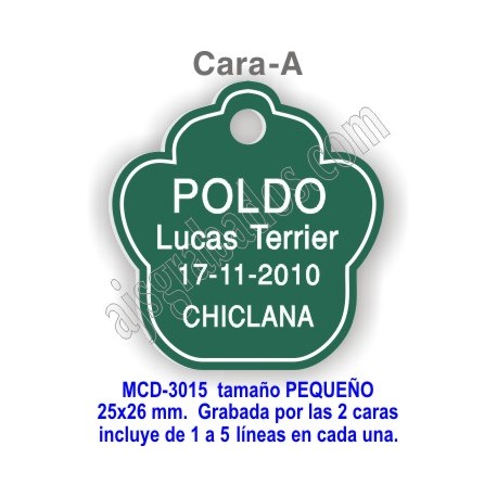 Placa mascotas DOBLE cara