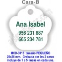 Placa mascotas DOBLE cara