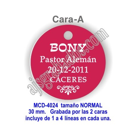 Placa mascotas DOBLE cara