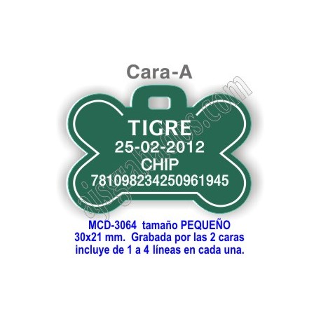 Placa mascotas DOBLE cara