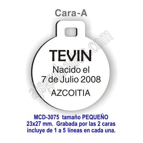 Placa mascotas DOBLE cara