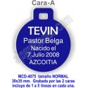 Placa mascotas DOBLE cara