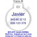 Placa mascotas DOBLE cara