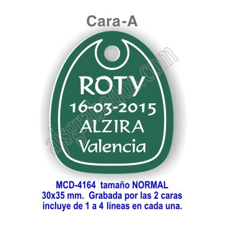 Placa mascotas DOBLE cara