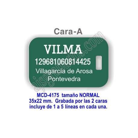 Placa mascotas DOBLE cara