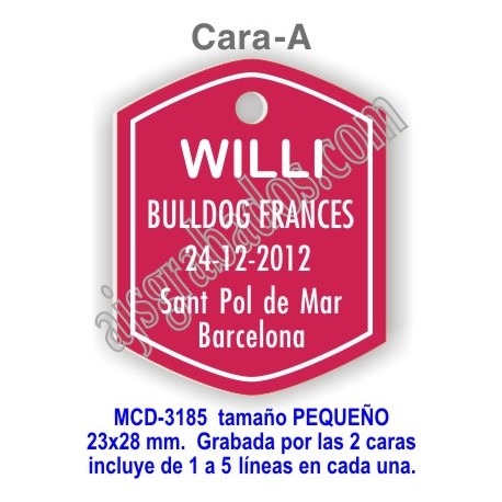 Placa mascotas DOBLE cara