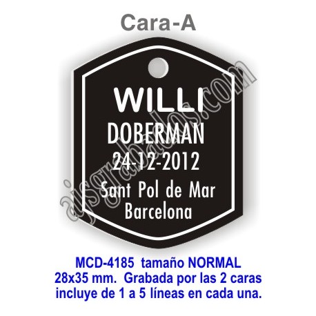 Placa mascotas DOBLE cara