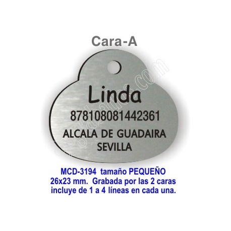 Placa mascotas DOBLE cara