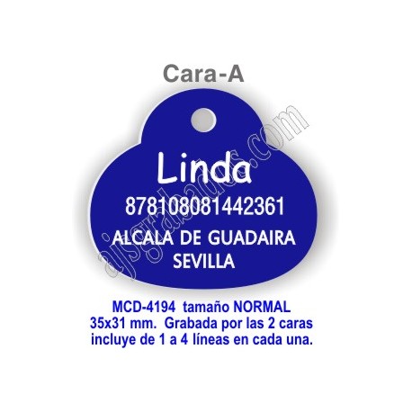 Placa mascotas DOBLE cara