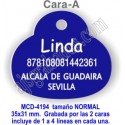 Placa mascotas DOBLE cara