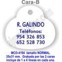 Placa mascotas DOBLE cara