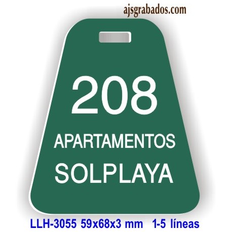 Placa llavero para Hotel