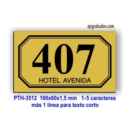 Placa habitaciones Hotel