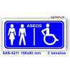 Placa señalización aseos