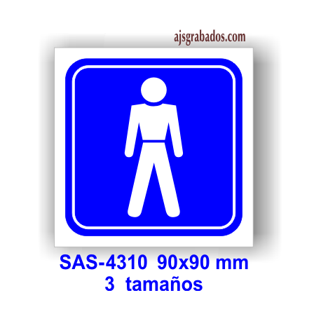 Placa señalización aseos