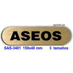 Placa señalización aseos