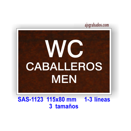 Placa grabada para aseos