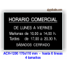 Placa con horario grabado