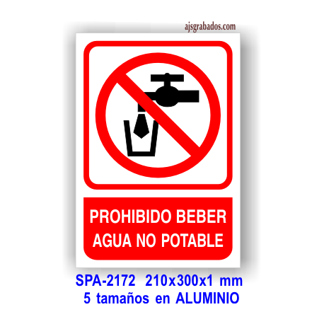 Señal PROHIBIDO BEBER agua no potable