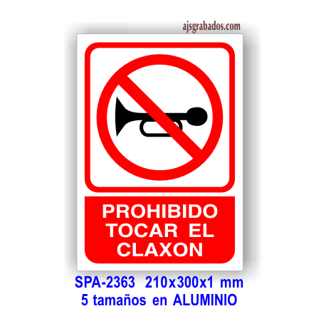 Señal PROHIBIDO tocar el claxon