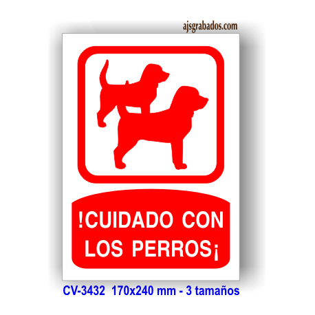 Placa precaución perros